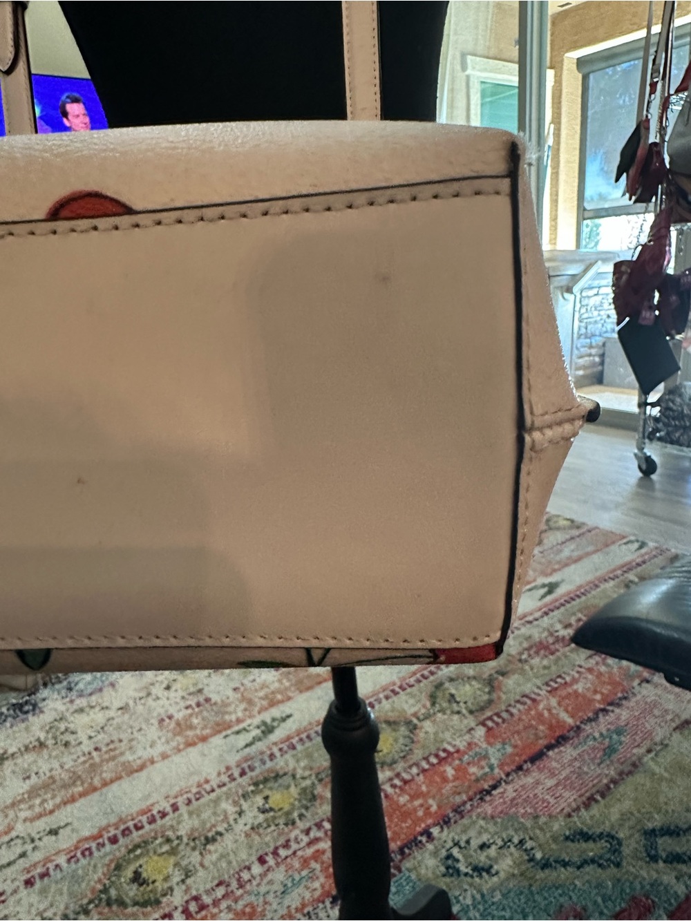 COACH #309 Mollie Bucket Bag 22 Cream Cherry-Print Shoulder Bag/ Wallet - Picture 6 of 16
